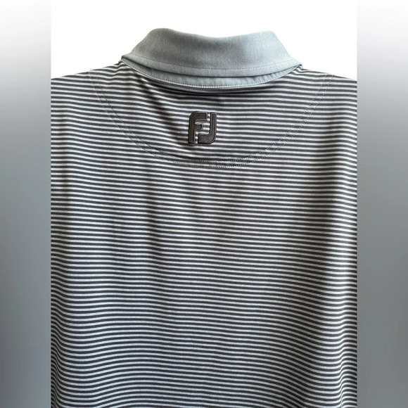 Men’s Footjoy Performance Golf Polo, Gray Striped, Size Large - Picture 6 of 9